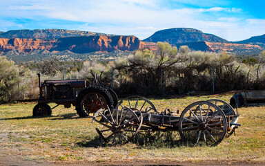 aging carriage and tractor