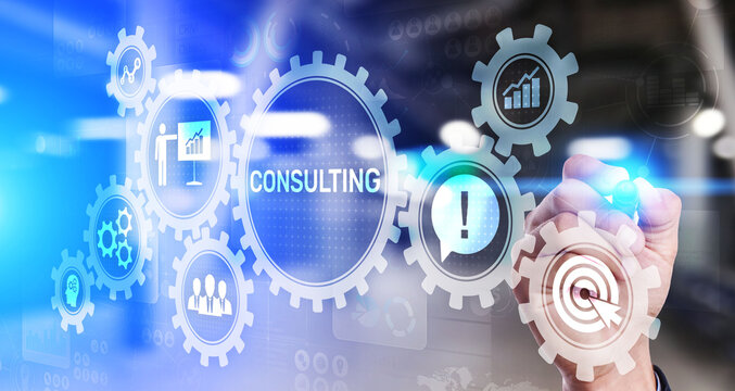 Business consulting concept on the virtual screen.