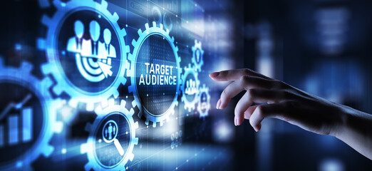 Target audience customer segmentation marketing strategy concept on virtual screen.