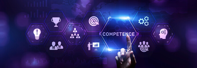 Competence skills personal development business education concept.