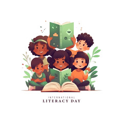 international literacy day, vector illustration