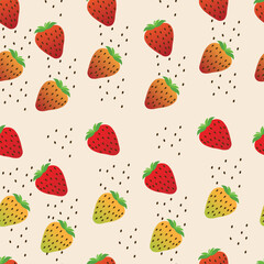 vector seamless beautiful strawberry illustration without end suitable for existing designs, backgrounds, for print, for wrapping paper and so on
