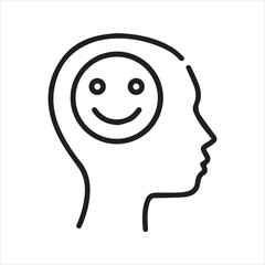 Smile emoticon icon. Vector and line