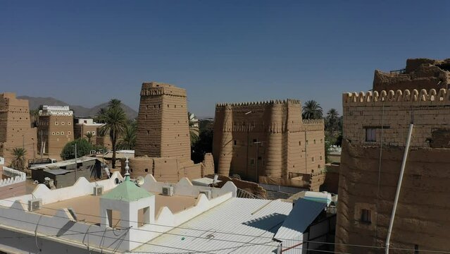 Aerial view of an old village with mud houses  Najran  Saudi Arabia
