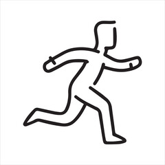 Man running icon. Vector and line
