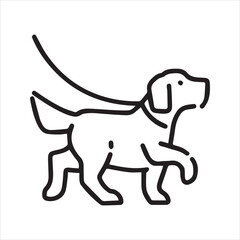 Plain dog icon. Vector and line