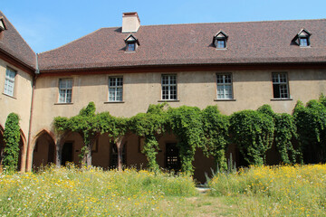 cloister of a former dominican convent in colmar in alsace (france)