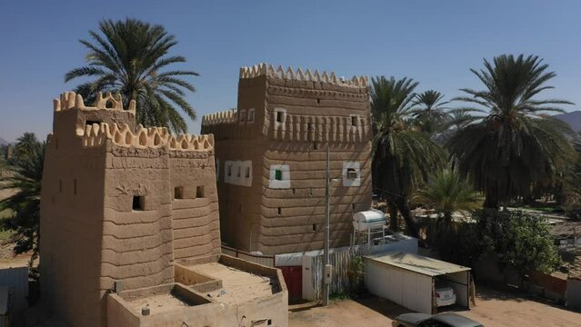 Aerial view of an old village with mud houses  Najran  Saudi Arabia