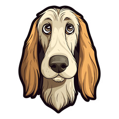 Afghan Hound Portrait, Dog Sticker Clipart, Dog Lover design, Sticker Illustration Sublimation.