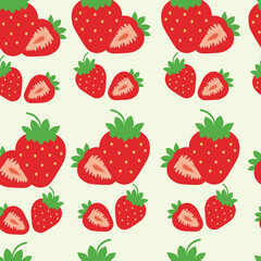 vector seamless beautiful strawberry illustration without end suitable for existing designs, backgrounds, for print, for wrapping paper and so on

