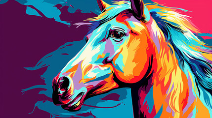 cavalo em arte pintura colorida 