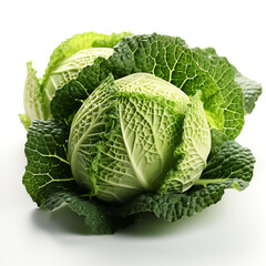 Fototapeta premium head of cabbage isolated on white background. cabbage with fresh leaves. fresh cabbage. cabbage. vegetable. food. organic. eco