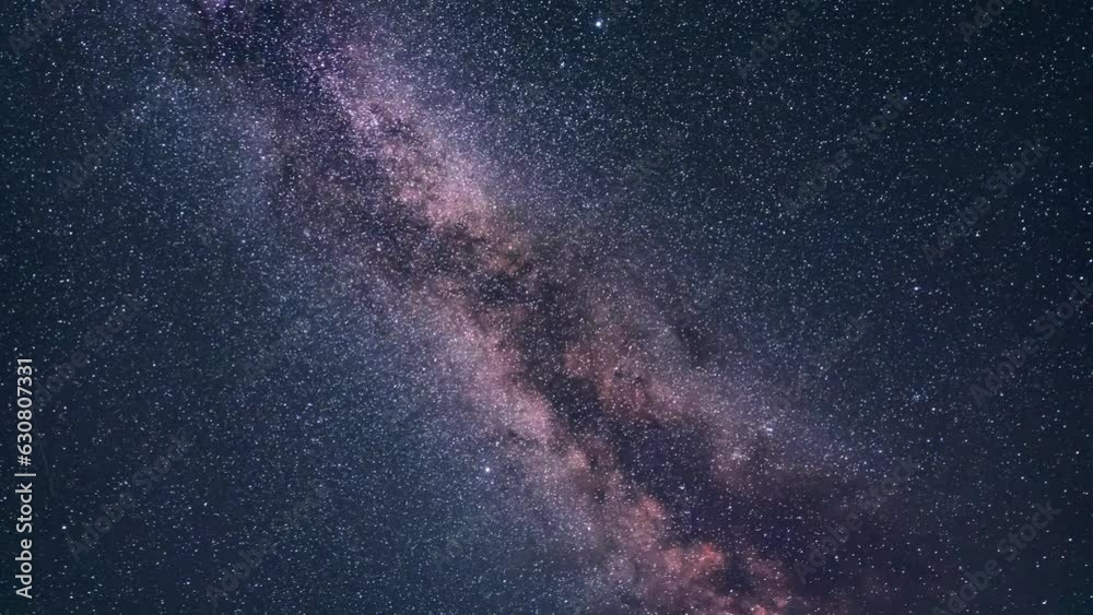 Wall mural timelapse of the milky way galaxy shining in the starry sky