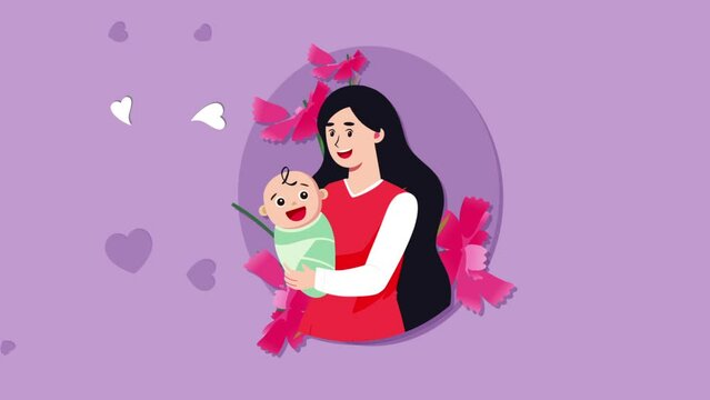 Happy Mother day background animation. The journey of growing up with mother. Mother day animated. Animation mother day. mom and daughter. Motion graphics