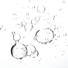 soda bubbles bubble drops of water on a white background made with AI generative technology