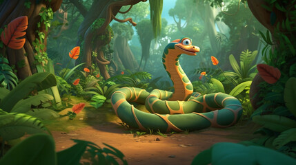 a snake in the jungle
