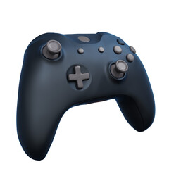 3D Black Joystick. Game Stick, Controller, Video Game Console Portable. Cut Out.
