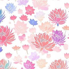 seamless pattern with pink flowers