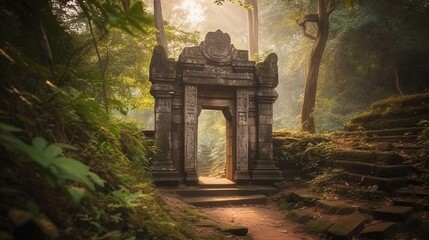 Landscape old hindu temple arch entrance