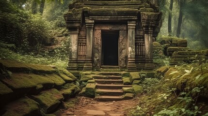 Landscape old hindu temple arch entrance