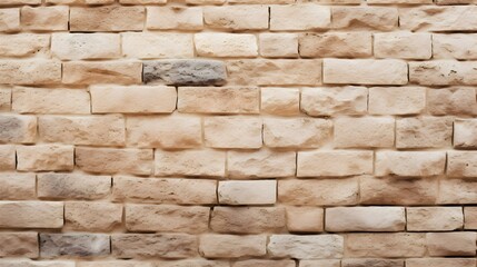 Fototapeta premium Close Up of a Brick Wall in beige Colors. Vintage Background 