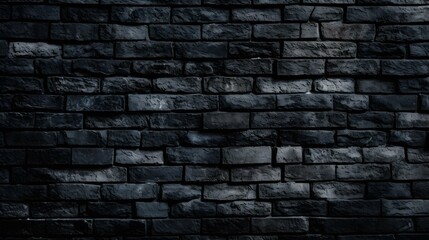 Fototapeta na wymiar Close Up of a Brick Wall in black Colors. Vintage Background 