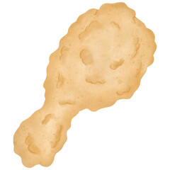 Golden yellow fried chicken drumstick