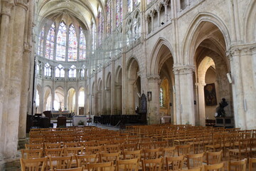 L'église Saint Pierre, intérieur de l'église, ville de Chartres, département de l'Eure et Loir,...