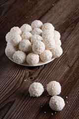 photo of a lot of coconut candy on a plate