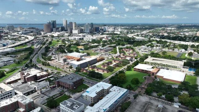 Tampa Florida Over Ybor City Aerial Drone