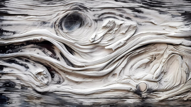 Abstract background, wooden surface painted with white paint. Generative AI technology.