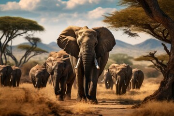 In Africa, elephants go to the nearest watering hole