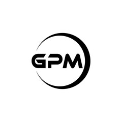 GPM letter logo design with white background in illustrator, cube logo, vector logo, modern alphabet font overlap style. calligraphy designs for logo, Poster, Invitation, etc.