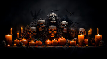 Obraz premium Abstract human ghost in haloween create with generative AI
