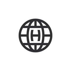 Globe H logo design illustration vector template