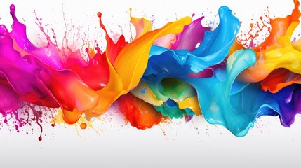Abstract rainbow colorful paint splash