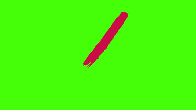 Animation of the wrong checkmark symbol in a circle on a green screen background.