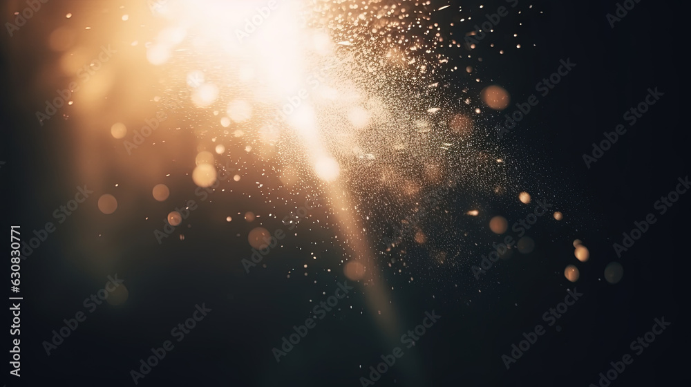 Poster dust rays background. god rays in the textured air.