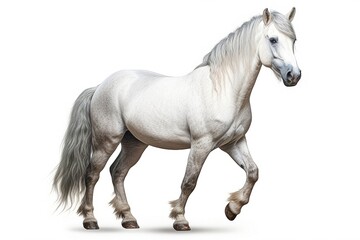 white horse isolated on white background.