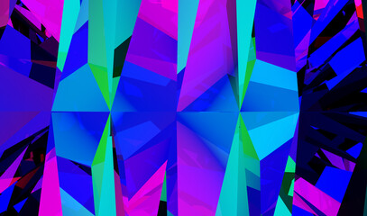 Abstract, iridescent, kaleidoscopic, digital art background