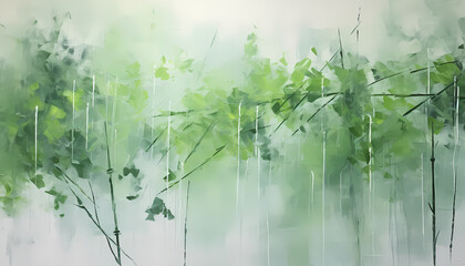 misty morning in the bamboo forest