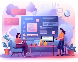 graphic isolated cartoon vector illustrations, graphic resources for websites, landing pages, and sales funnels (Generative AI) 