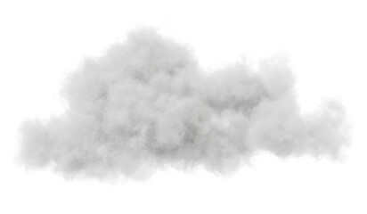 Cumulus and fluffy cloud shape with isolated on transparent background - PNG file, 3D rendering illustration, Clip art, cut out and sky elements