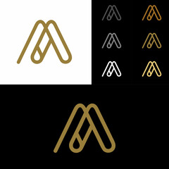 AA initial logo design, A logo, AA Letter Logo Design Template Vector EPS