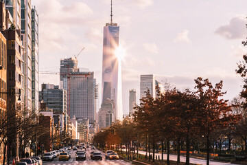 One World Trade Center im Abendrot