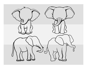 Baby Elephant Svg | Bundle | Baby Elephant Baby | Elephant Silhouette | Elephant Svg | Cute Elephant Svg | Cute Elephant | Animal Svg | Animal Silhouett | Elephant Clipart | Baby Shower| Vcetor| Outli