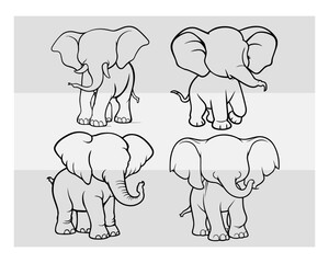 Baby Elephant Svg | Bundle | Baby Elephant Baby | Elephant Silhouette | Elephant Svg | Cute Elephant Svg | Cute Elephant | Animal Svg | Animal Silhouett | Elephant Clipart | Baby Shower| Vcetor| Outli