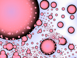 Soap bubbles red color on white background - background soap bubbles