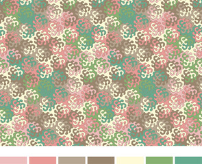 Meandering tessellation Design, Seamess Vector Repeating Pattern, Ice cream Colors