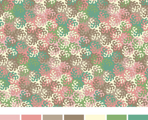 Obraz premium Meandering tessellation Design, Seamess Vector Repeating Pattern, Ice cream Colors